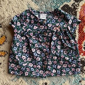 Carter's Floral Kids Top - Blue and Pink 3 months